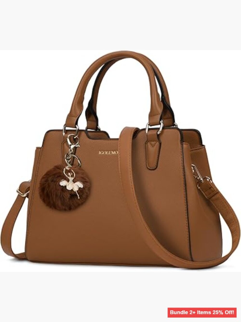 Top-Handle Leather Satchel Crossbody Bag Waterproof Anti-Theft Tote